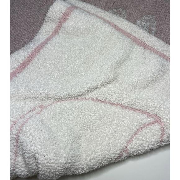Barefoot Dreams Cozychic Bunny Baby Blanket Teacup Pink White Cream - Picture 6 of 7